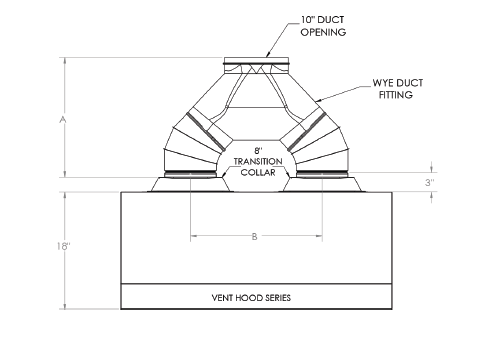 Summerset Wye Duct Fitting – For Dual-Motor Vent Hoods